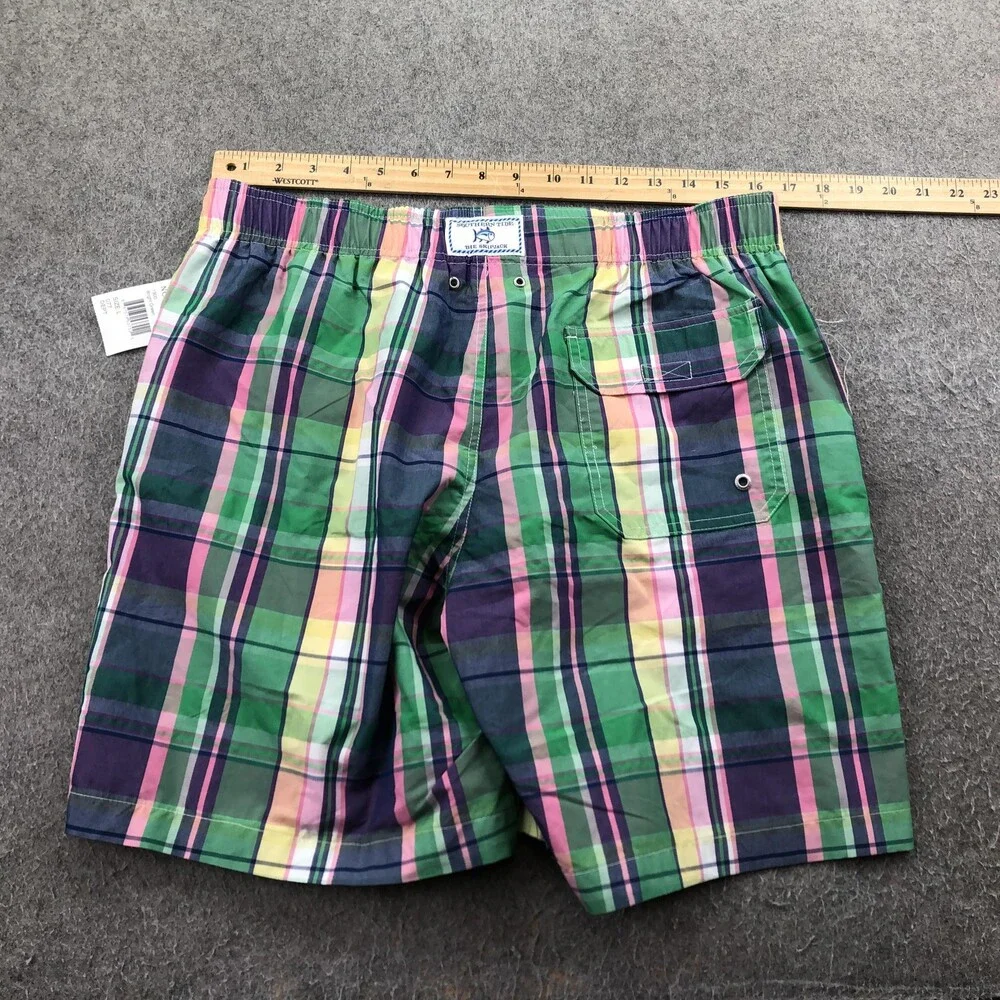 Southern Tide Swim Shorts Mens Large Multicolor Plaid Mesh Lined Drawstring